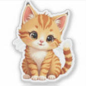 Too Cute to Be Serious – Funny Kitty Sticker (Vorderseite)