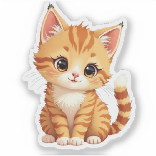 Too Cute to Be Serious – Funny Kitty Sticker (Vorderseite)