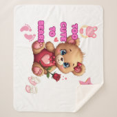 Too Cute to Bear – Valentine Teddy Baby Design Sherpadecke (Vorderseite)