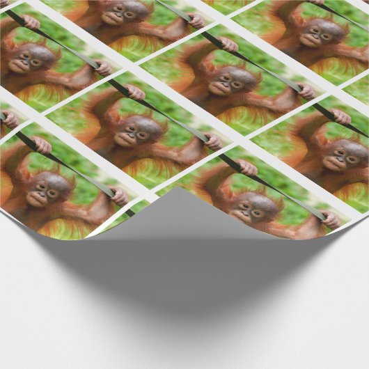 Too Cute to Handle – Little Orangutan Geschenkpapier (Ecke)