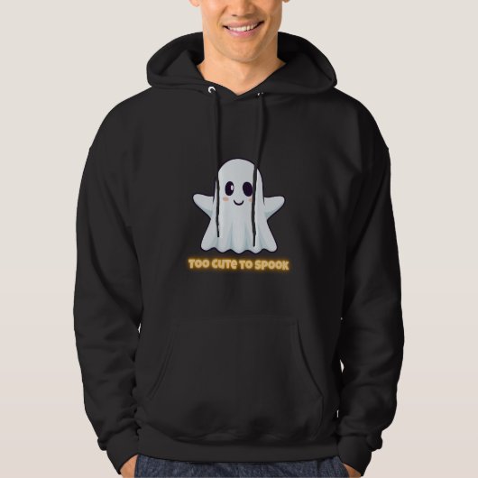 Too Cute To Spook – Adorable Kawaii Ghost Hallowee Hoodie (Vorderseite)