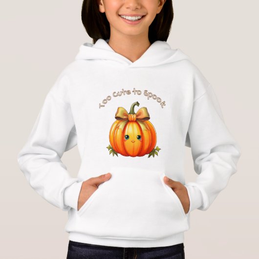 Too Cute to Spook – Adorable Pumpkin Hoodie  (Vorderseite)