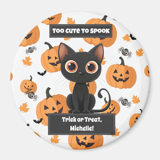 Too Cute to Spook – Custom Halloween Magnet (Vorne)