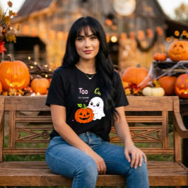 Too Cute to Spook – Cute Ghost Halloween Dark T-Shirt