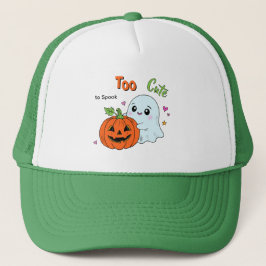 Too Cute to Spook – Cute Ghost Halloween Truckerkappe