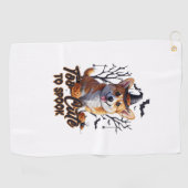 Too Cute To Spook Funny Halloween Dog Corgi T shir Golfhandtuch (Horizontal)