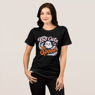 Too Cute to Spook Ghost Design Tri-Blend Shirt