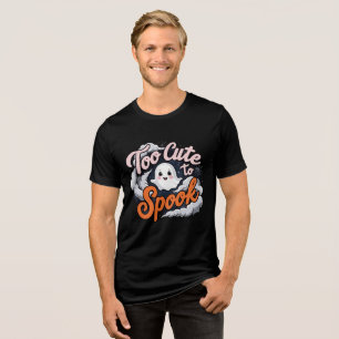 Too Cute to Spook Ghost Design Tri-Blend Shirt