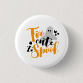Too Cute To Spook Ghost Halloween Funny Hoodie Button (Vorderseite)