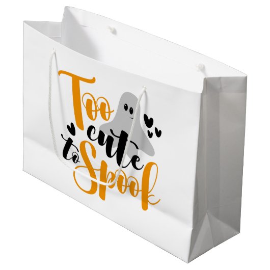 Too Cute To Spook Ghost Halloween Funny Hoodie Große Geschenktüte (Vorderseite Schrägansicht)