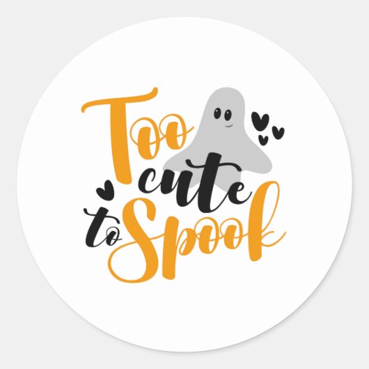 Too Cute To Spook Ghost Halloween Funny Hoodie Runder Aufkleber (Vorderseite)