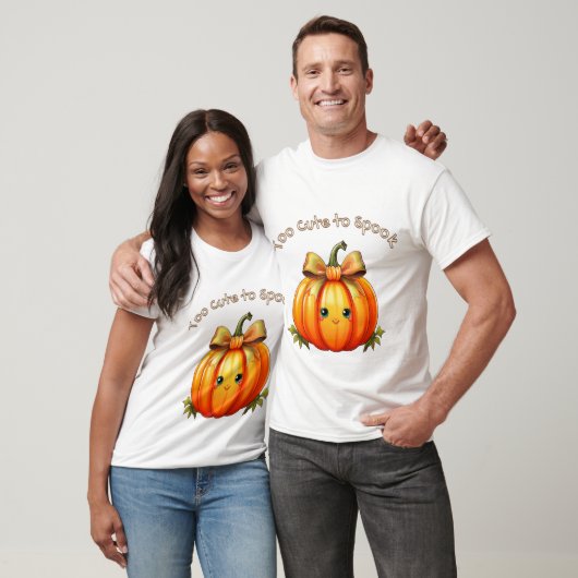 Too Cute to Spook – Pumpkin Halloween Design T-Shirt (Unisex)