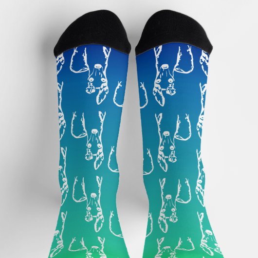 Too Cute White Italian Greyhounds Socken (Oben)