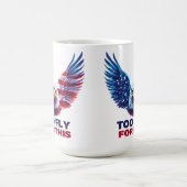 Too Fly For This Patriotic Eagle American Flag Kaffeetasse (Mittel)