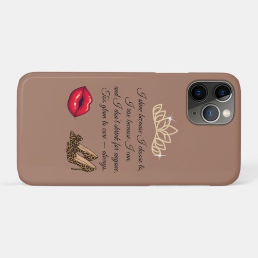 Too Glam To Care – Chic Quote  Case-Mate iPhone Hülle (Rückseite (Horizontal))