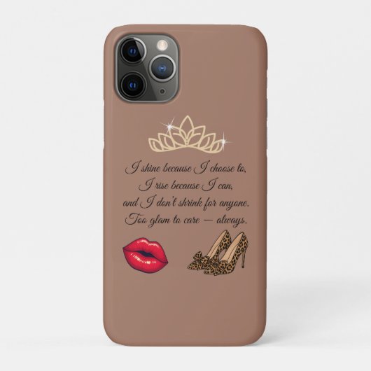 Too Glam To Care – Chic Quote Case-Mate iPhone Hülle (Rückseite)