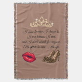 Too Glam To Care – Chic Quote Decke (Vorderseite Vertikal)