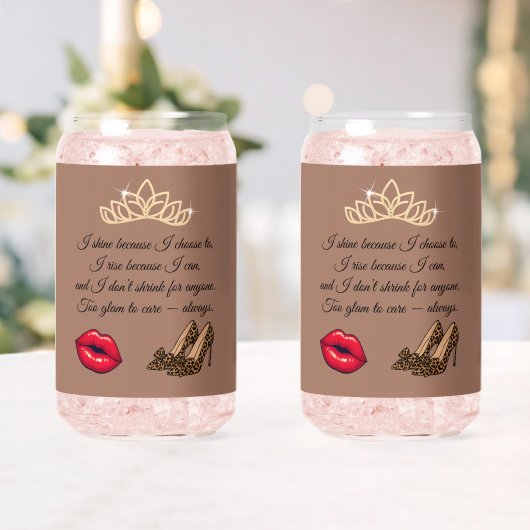 Too Glam To Care – Chic Quote Drinkware Set Dosenglas (Insitu (Hochzeit))
