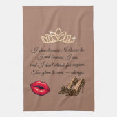 Too Glam To Care – Chic Quote Geschirrtuch (Vertikal)