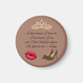 Too Glam To Care – Chic Quote Magnet (Vorne)