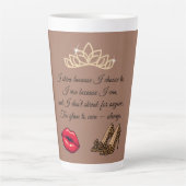 Too Glam To Care – Chic Quote Milchtasse (Vorderseite)