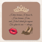 Too Glam To Care – Chic Quote Rechteckiger Pappuntersetzer (Vorderseite)