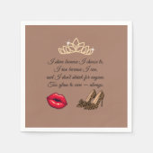 Too Glam To Care – Chic Quote Serviette (Vorderseite)