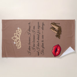 Too Glam To Care – Chic Quote Strandtuch