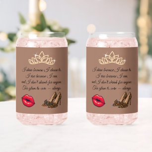Too Glam To Care – Chic Quote Trinkset Dosenglas