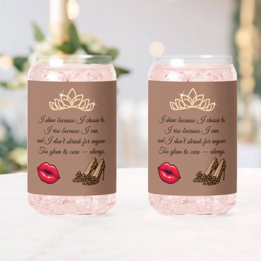Too Glam To Care – Chic Quote Trinkset Dosenglas (Insitu (Hochzeit))