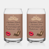 Too Glam To Care – Chic Quote Trinkset Dosenglas (Rückseite)