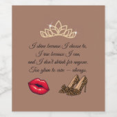 Too Glam To Care – Chic Quote Weinetikett (Einzelnes Label)