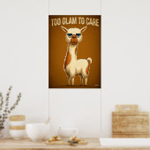 Too Glam to Care – Funny Llama Cartoon Character Poster (Küche)