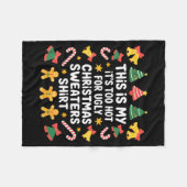 Too Hot For Ugly Christmas Sweater Funny Holiday Fleecedecke (Vorderseite (Horizontal))