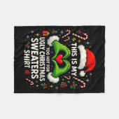 Too Hot For Ugly Christmas Sweaters Funny Holiday  Fleecedecke (Vorderseite (Horizontal))