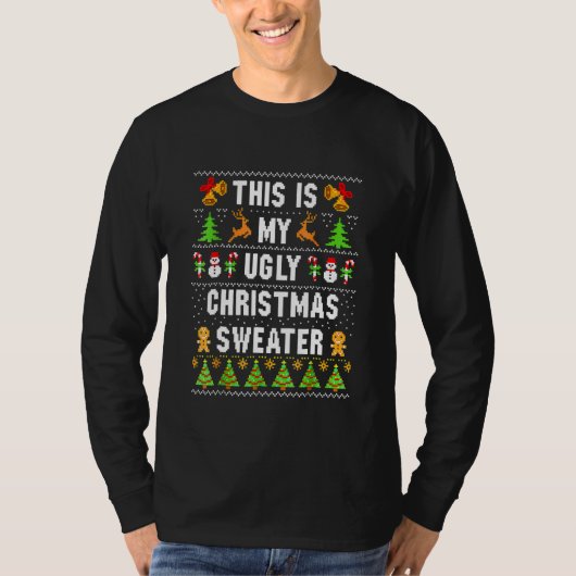 Too Hot Ugly Christmas Sweaters Xmas Men Women Fa T-Shirt (Vorderseite)