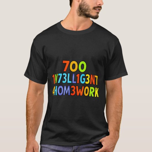 Too Intelligent For Homework Funny School Kids Tee (Vorderseite)