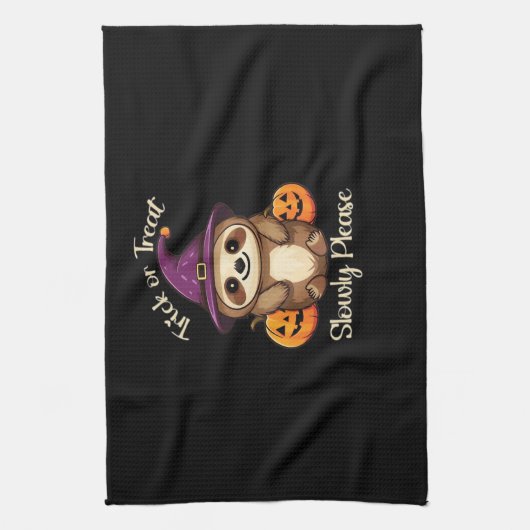 Too Lazy to be Scary Cute Halloween Sloth Classic Geschirrtuch (Vertikal)