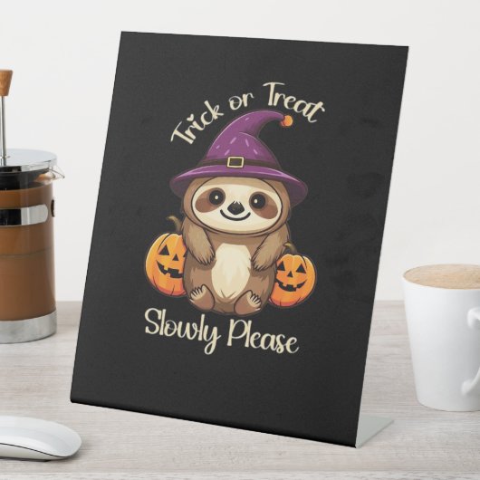 Too Lazy to be Scary Cute Halloween Sloth Classic Sockelschild (In Situ)