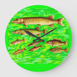 too many fish in the sea große wanduhr