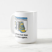 too Many Tabs Mug, Funny Brain Overload Cup Kaffeetasse (Vorderseite Links)