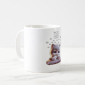 Too Many Thoughts Cute Cat Mug – Sleepy Cat Kaffeetasse (Vorderseite Links)