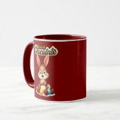Too Much Chocolate – Funny Easter Bunny - caneca Tasse (Vorderseite Links)