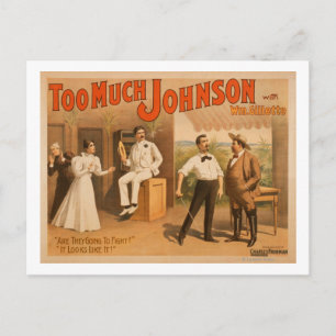 "Too much Johnson" - Zwei Männer Fighting Theatre Postkarte