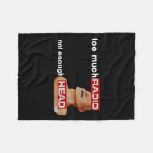 Too Much Radio Not Enough Head Funny 80's Radio He Fleecedecke (Vorderseite (Horizontal))