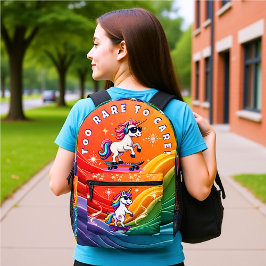 Too Rare to Care - Cool Unicorn Skateboard  Bedruckter Rucksack