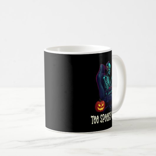 Too Spooky To Pause – Funny Halloween Skeleton Gam Kaffeetasse (VorderseiteRechts)