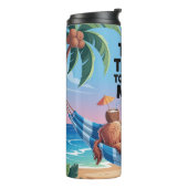 Too Tired to Give a Moo with a cute cow Thermosbecher (Nach links gedreht)