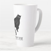 Too Tired to Think - Funny Exhausted Black Cat Milchtasse (Rechte Ecke)