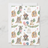 Too Wild to Be Five Tiger Jungle Birthday Einladung (Rückseite)